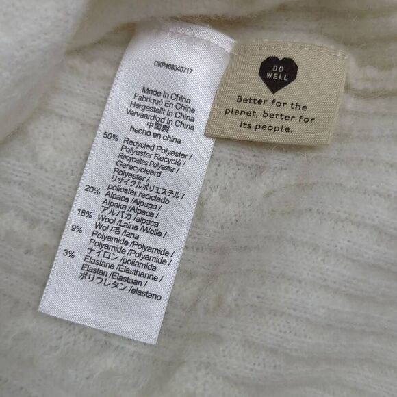 Madewell Zanzibar Womens Small Wool Alpaca Ruffle Turtleneck Sweater White NWT - Picture 8 of 9